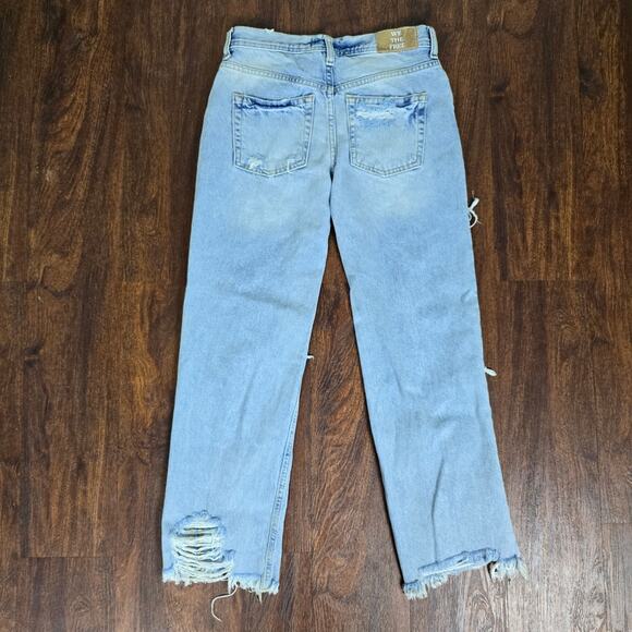 We The Free The Maggie Mid Rise Straight Leg Light Wash Destroyed Button Fly - Picture 7 of 9